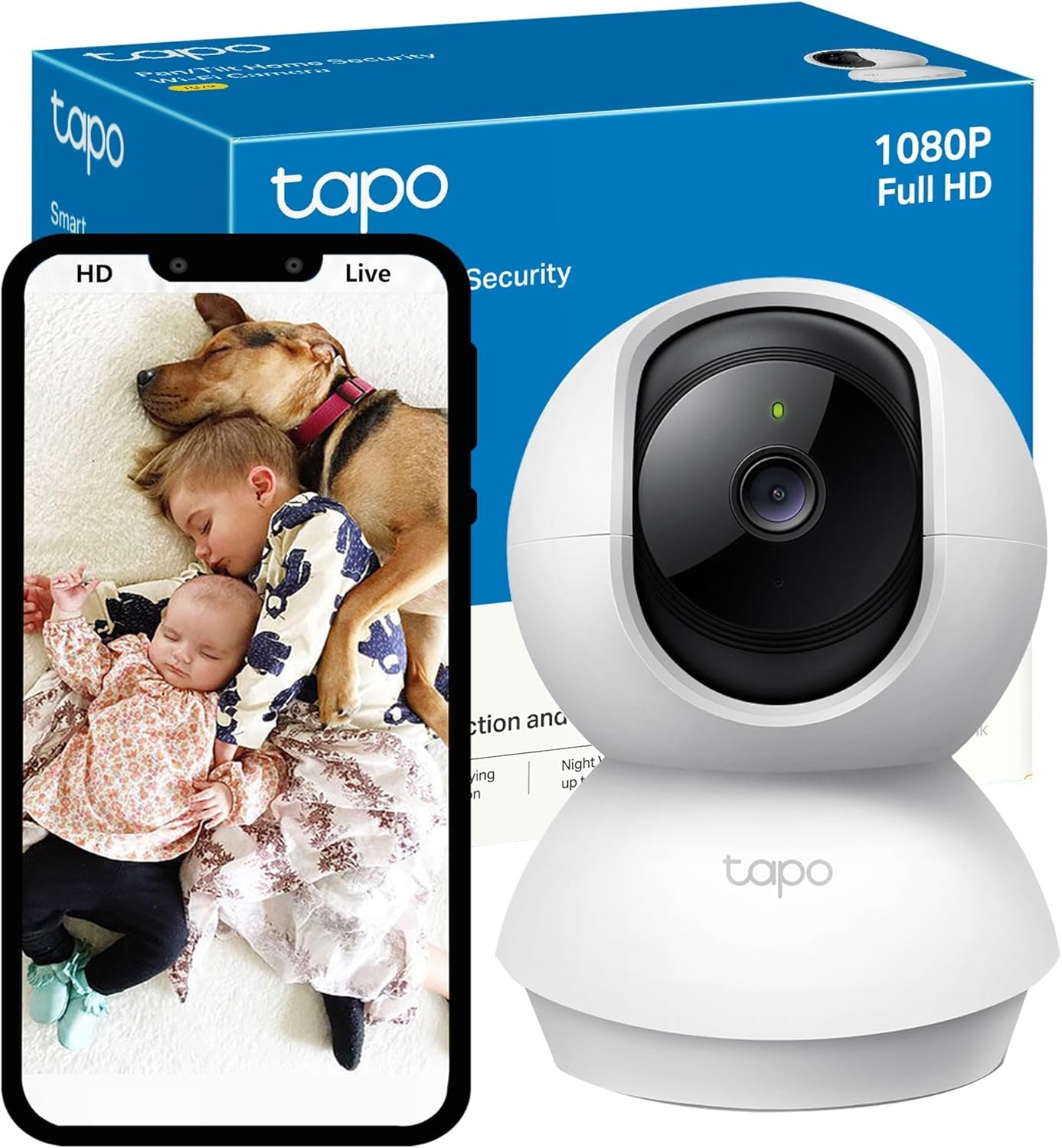 Indoor Wi-Fi Camera for Security, 1080P Pet Supervision, Wireless 360° for Baby Monitor, AI Monitor Smart Motion Detection and Night Vision