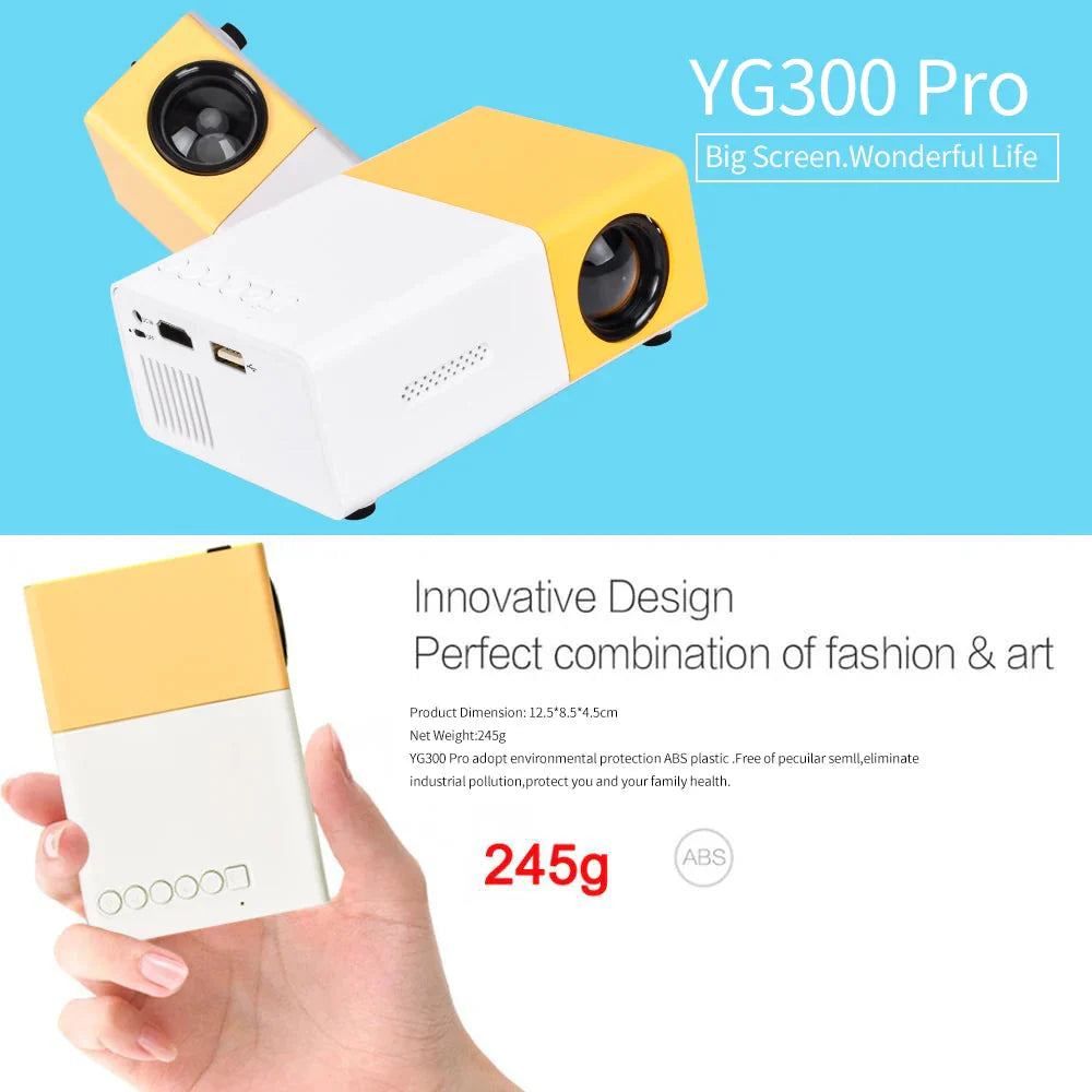 &quot;Mini Projector – 1080P Full HD Support, Portable LED Projector, 4K Video Playback, Multiple Connectivity Options &quot;