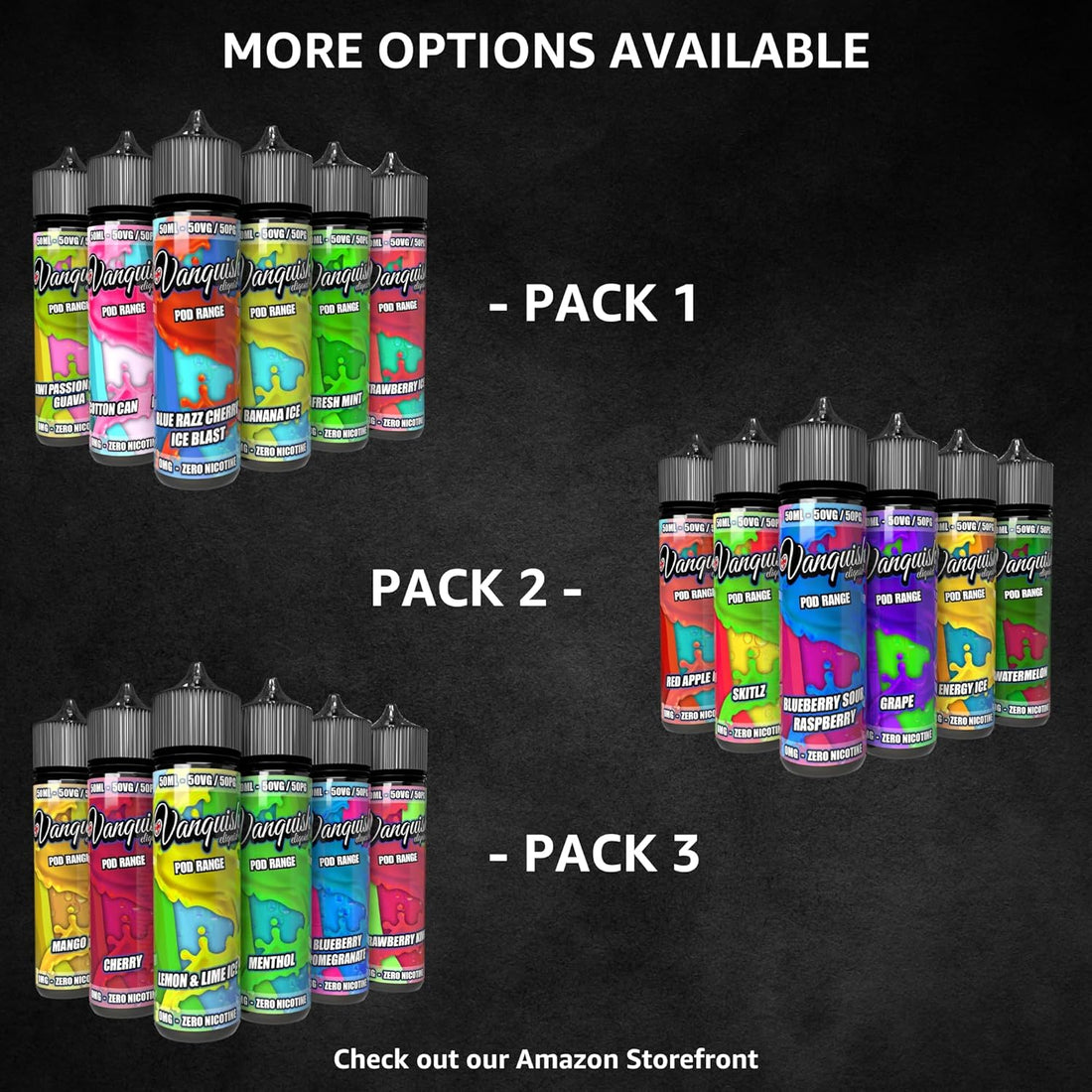 50Ml X 6 E Liquid Shortfill |  E-Liquid | Premium Vape Juice | 0% Nicotine Vape Liquid | 6 X 50Ml Shortfill | 50VG/50PG | Value Multipack (PACK 2)