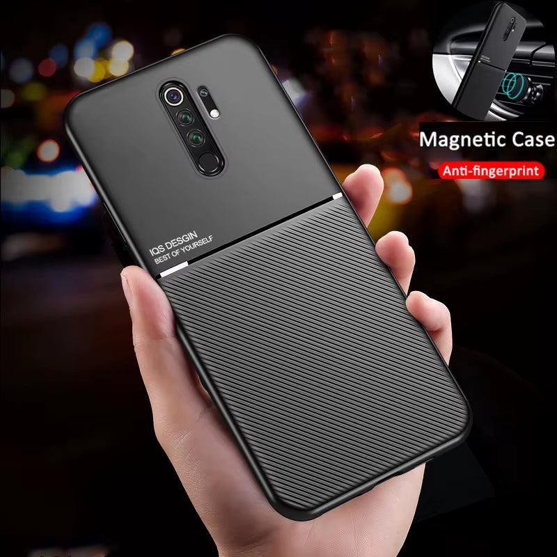 Luxury Leather Armor Case for Xiaomi Redmi Note 8 Pro Matte Magnetic Holder Soft Cover for Redmi 7 7A 8A K20 Note 8T 9 9S Coque