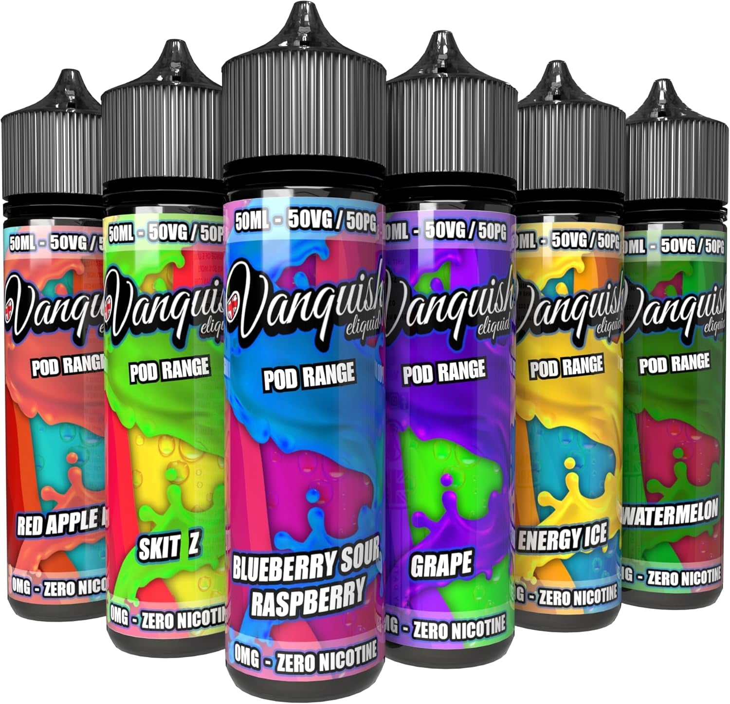 50Ml X 6 E Liquid Shortfill |  E-Liquid | Premium Vape Juice | 0% Nicotine Vape Liquid | 6 X 50Ml Shortfill | 50VG/50PG | Value Multipack (PACK 2)