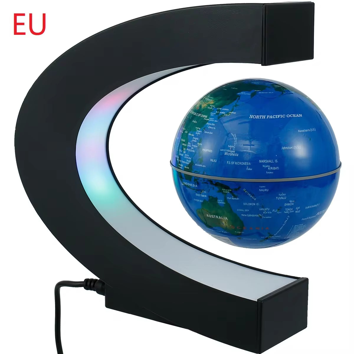 World Map Magnetic Levitation Globe LED Rotating Earth