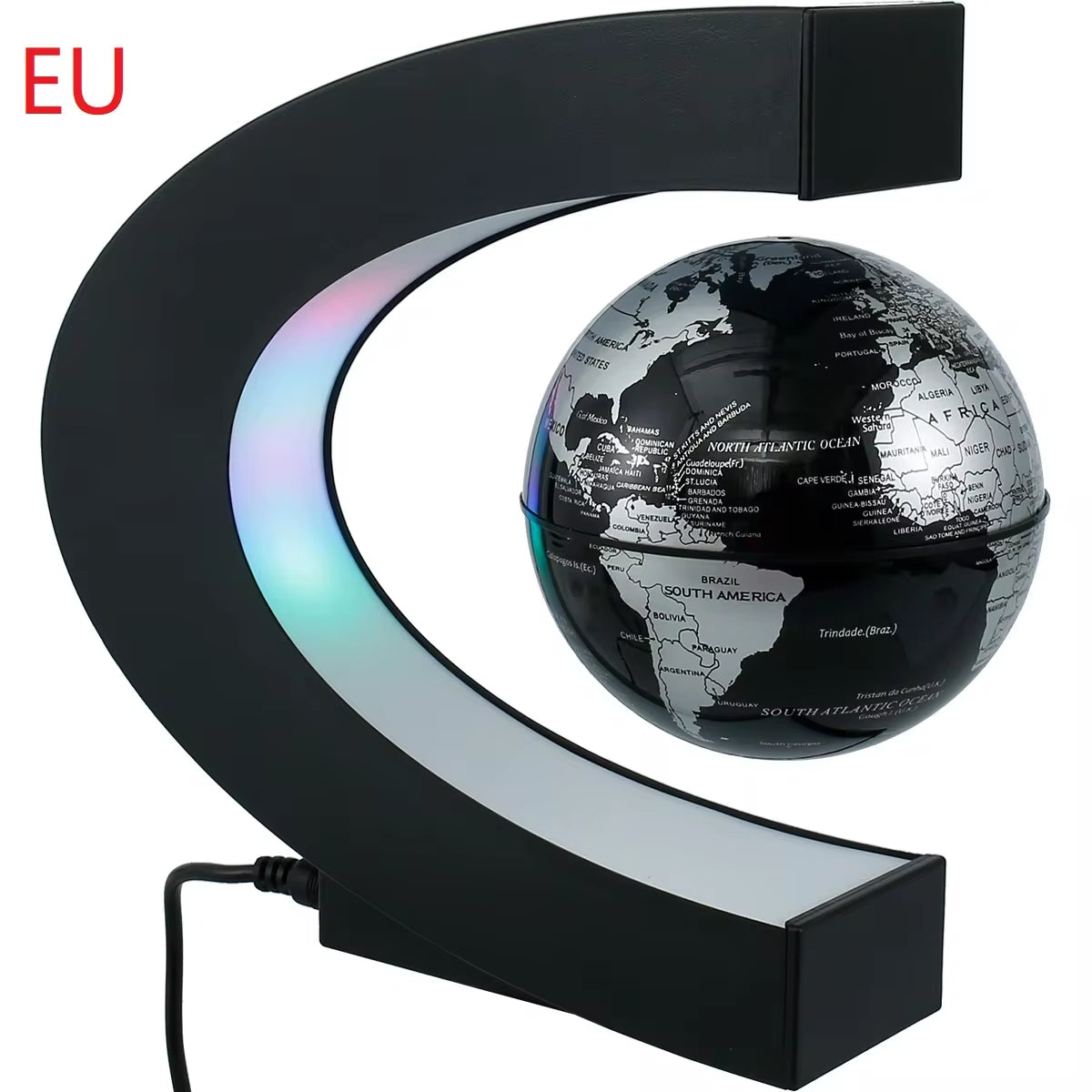 World Map Magnetic Levitation Globe LED Rotating Earth