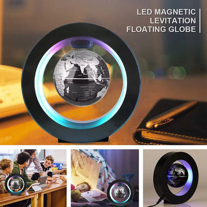 World Map Magnetic Levitation Globe LED Rotating Earth