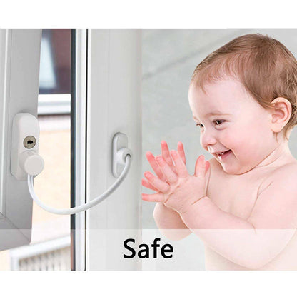 White Window Door Restrictor Safety Lock Upvc Child Security Wire Cable