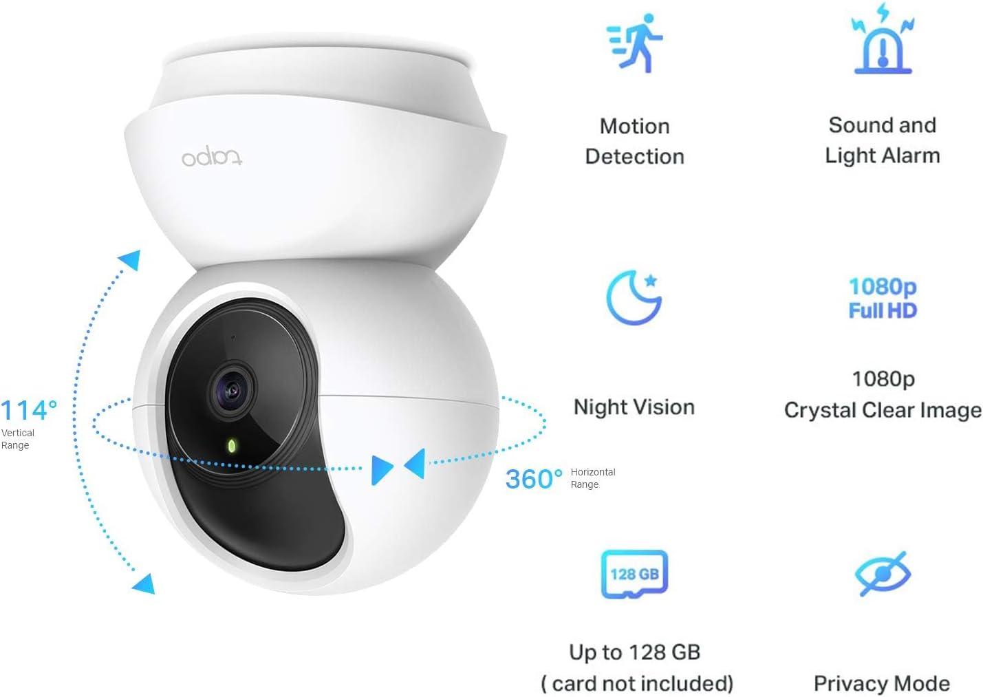 Indoor Wi-Fi Camera for Security, 1080P Pet Supervision, Wireless 360° for Baby Monitor, AI Monitor Smart Motion Detection and Night Vision