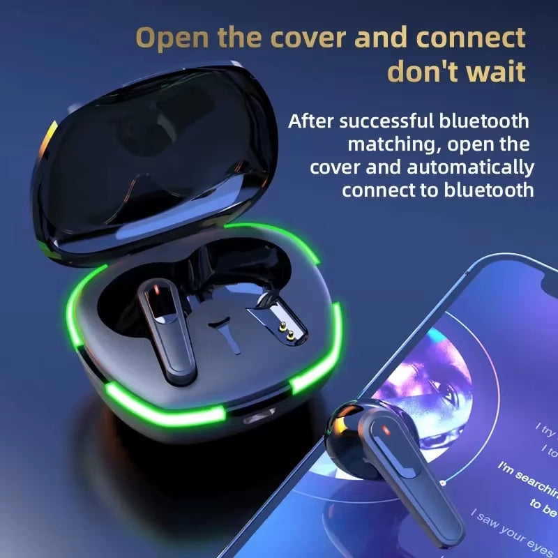 New Pro60 Binaural Wireless TWS Wireless Bluetooth Headset Mini Sports Bluetooth Headset Noisecancelling Gaming Headset