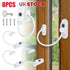 White Window Door Restrictor Safety Lock Upvc Child Security Wire Cable