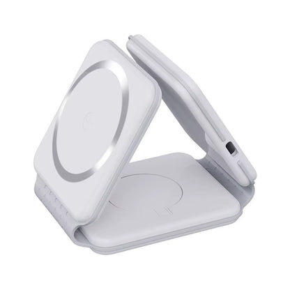 3 in 1 Magnetic Wireless Charger Pad Foldable Phone Chargers Stand for Iphone 14 13 12 Airpods Iwatch 7 6 5 Xiaomi Fast Charging