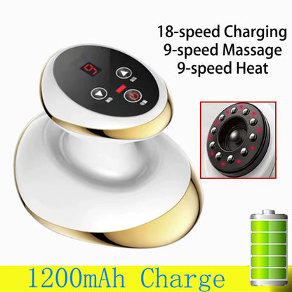 Home Electric Guasha Scraping Massage Cupping Body Massager Vacuum Cans Suction Cup Heating Fat Burner Anti-Cellulite Massager