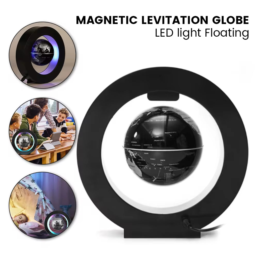 World Map Magnetic Levitation Globe LED Rotating Earth