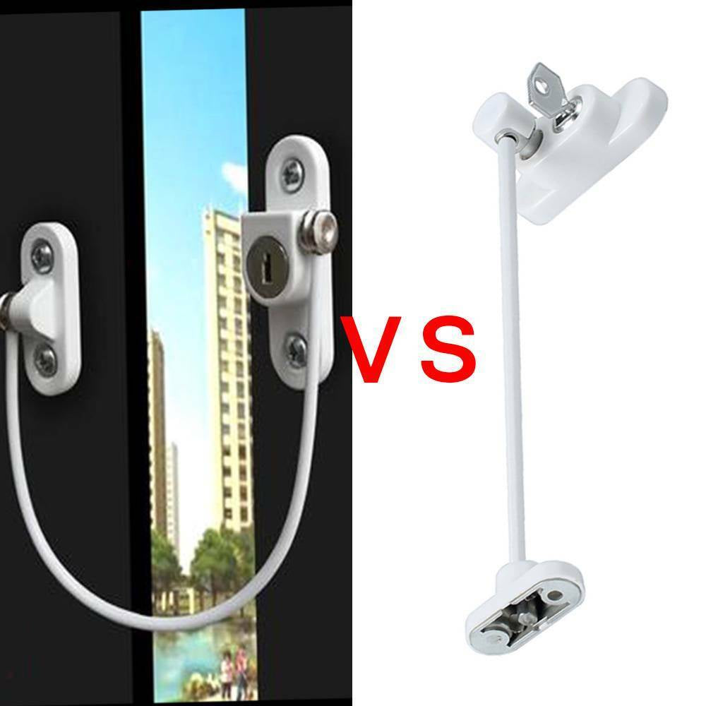 White Window Door Restrictor Safety Lock Upvc Child Security Wire Cable