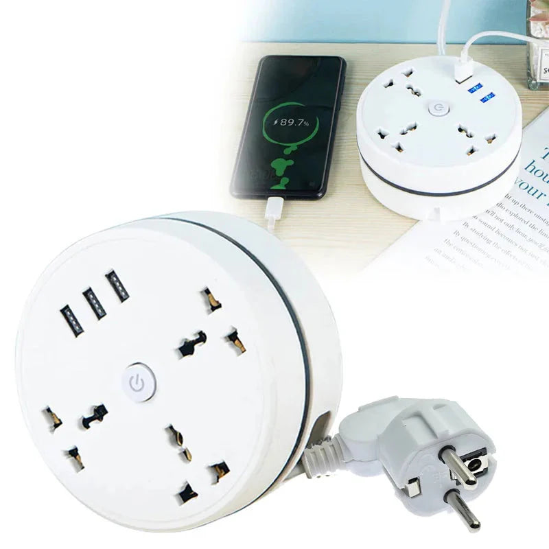 EU Plug AC Outlet Smart Home Power Strip – Multipurpose Electrical Extension Cord with USB Ports &amp; Fast Charging