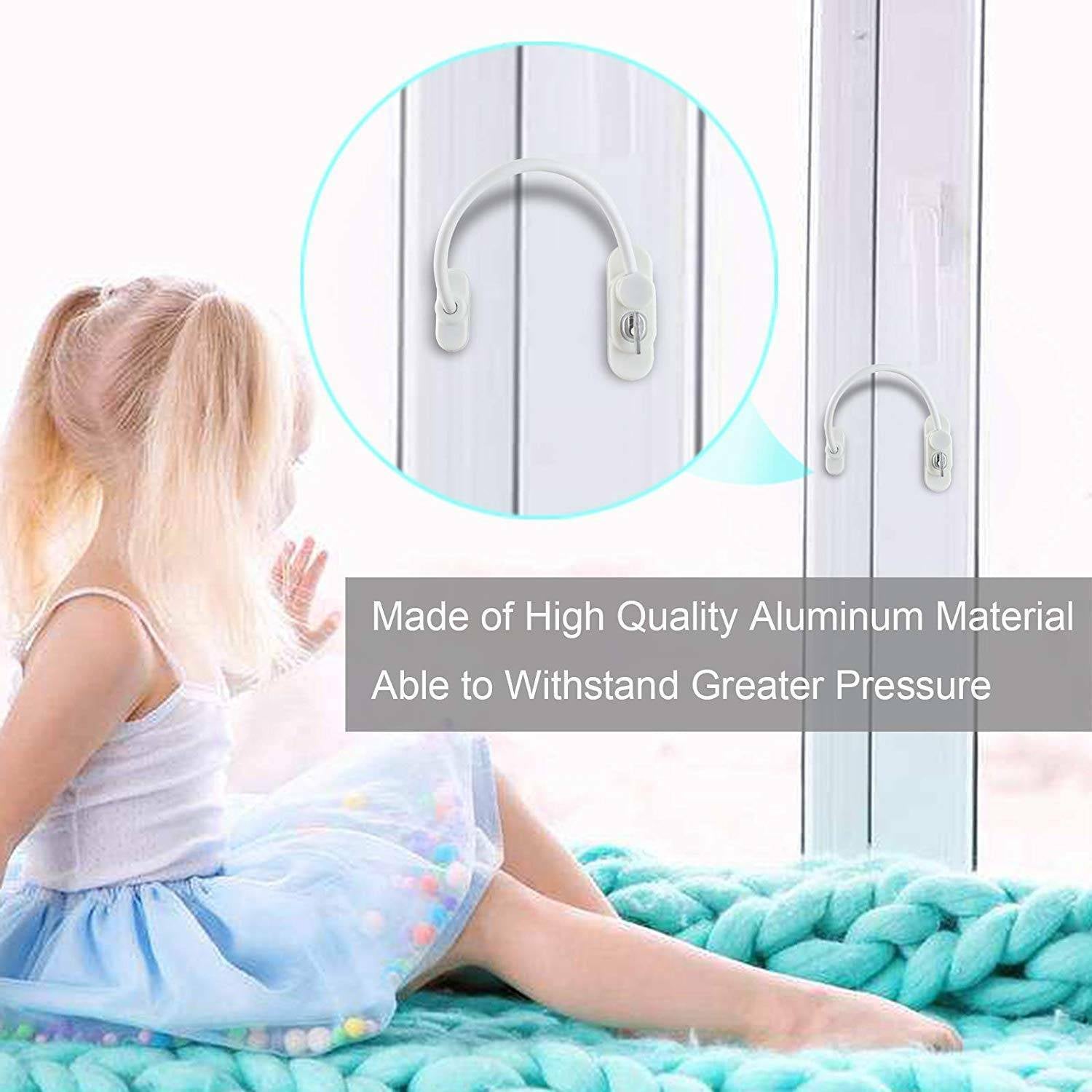 White Window Door Restrictor Safety Lock Upvc Child Security Wire Cable